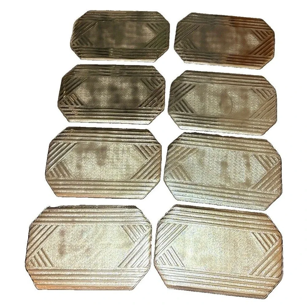 Vintage Gold Art Deco Placemats Set of 8 Geometric Table Mats Retro Glam